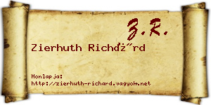 Zierhuth Richárd névjegykártya