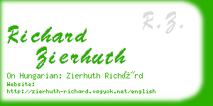 richard zierhuth business card